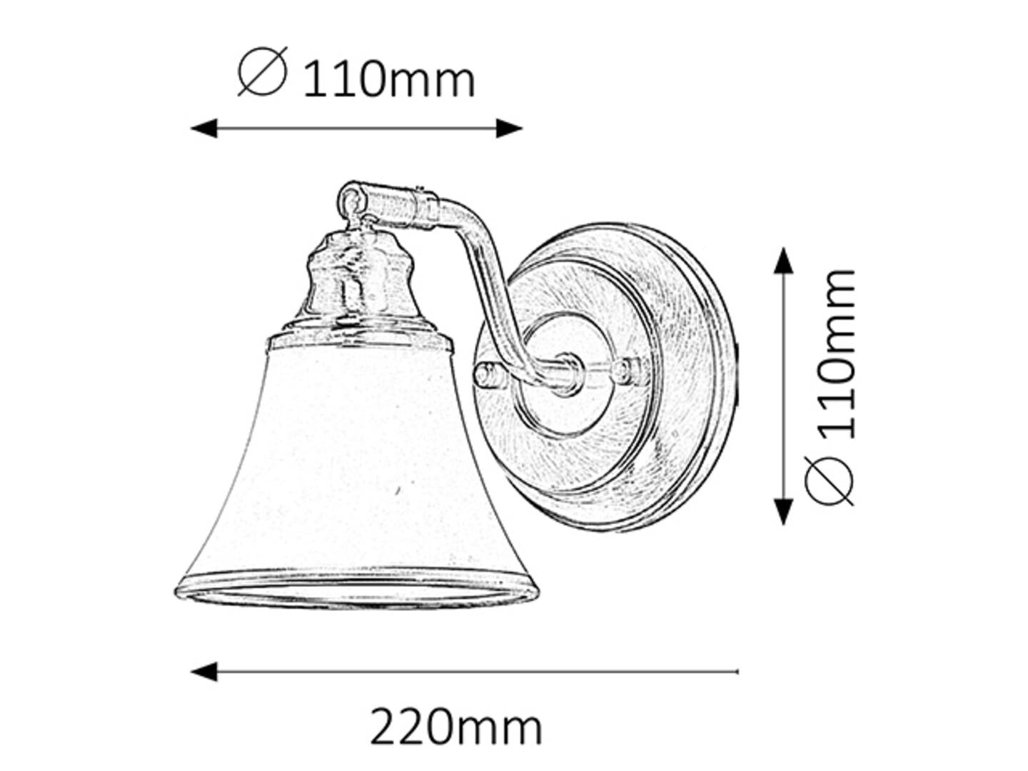 GRANDO, 1 ARM WALL LAMP, E14 40W