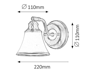 GRANDO, 1 ARM WALL LAMP, E14 40W