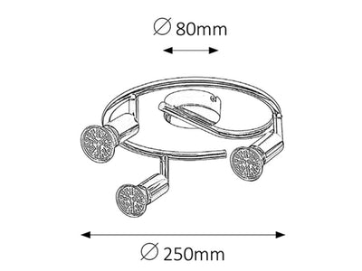 NORTON LED, 3-SPOT GU10/3W LED CHROME