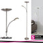 VLASTA, FLOORLAMP WITH READING ARM, SATIN CHROME, WITH INBUI