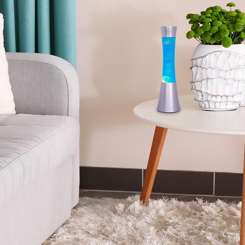 MINKA, INDOOR DECORATIVE LAMP, PLASTIC+GLASS WITH BLUE LAVA