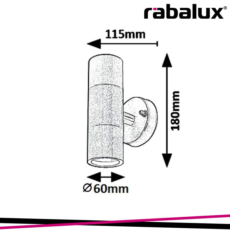 ZAGREB, OUTDOOR WALL LAMP, STAINLESS STEELL, GU10 2X MAX 12W