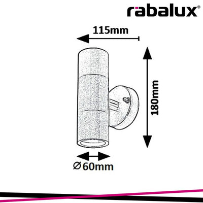ZAGREB, OUTDOOR WALL LAMP, STAINLESS STEELL, GU10 2X MAX 12W