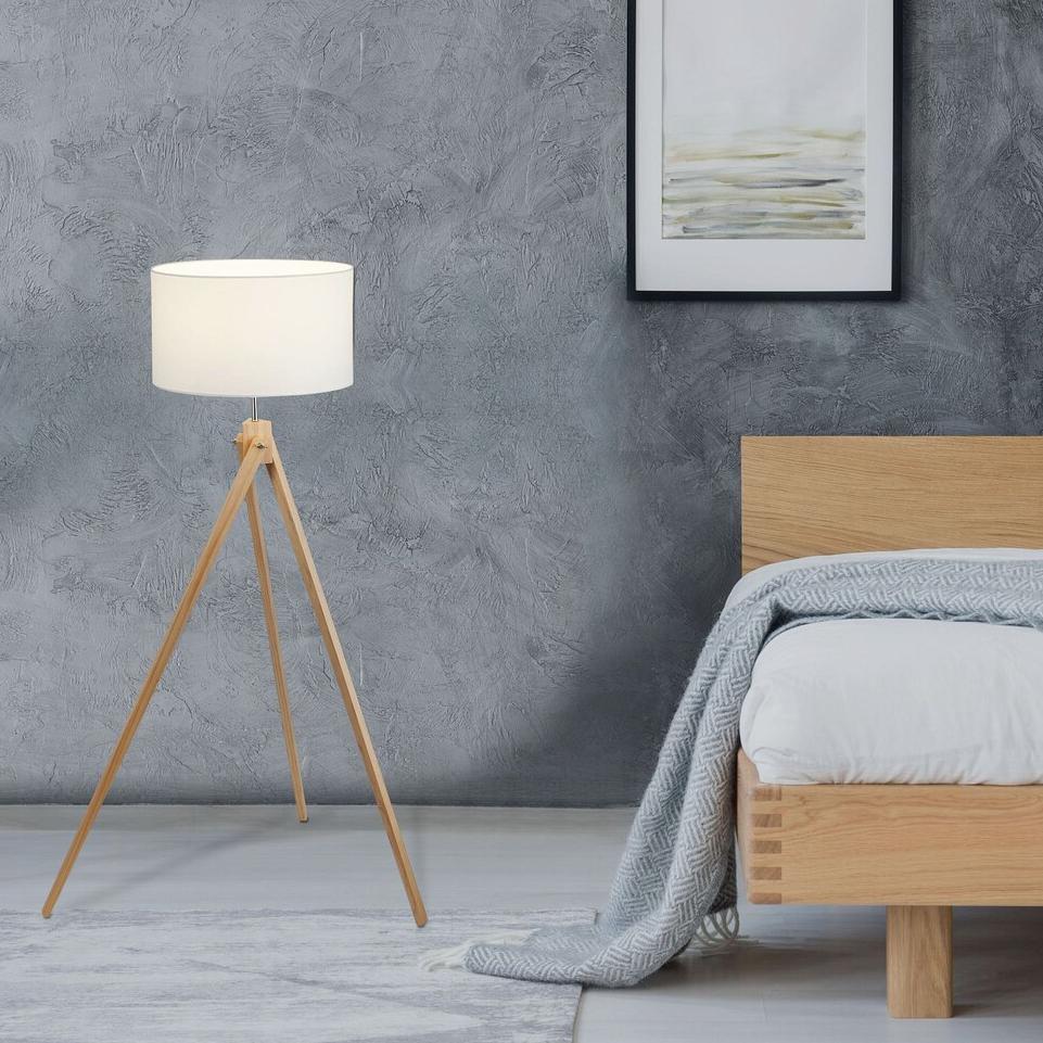SOREN FLOORLAMP E27 MAX60W WHITE+NATURAL
