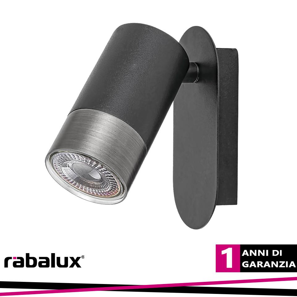 ZIRCON,IND.WALL GU10 1XMAX 5W, M.BLACK