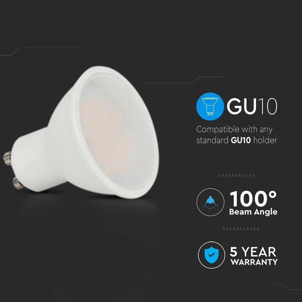 LED LAMPADA SAMSUNG CHIP GU10 10W MILKY COVER PLASTICA 3000K