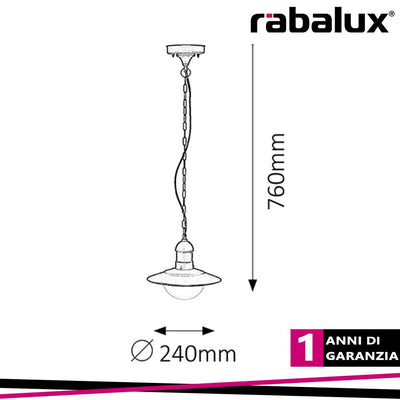 OSLO OUTDOOR PENDANT E27 60W BLACK IP44