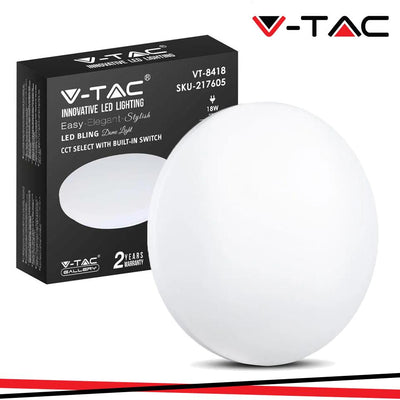 18W PLAFONIERA LED ROTONDA  CON INTERRUTTORE CAMBIA COLORE 3 IN 1 SATINATA