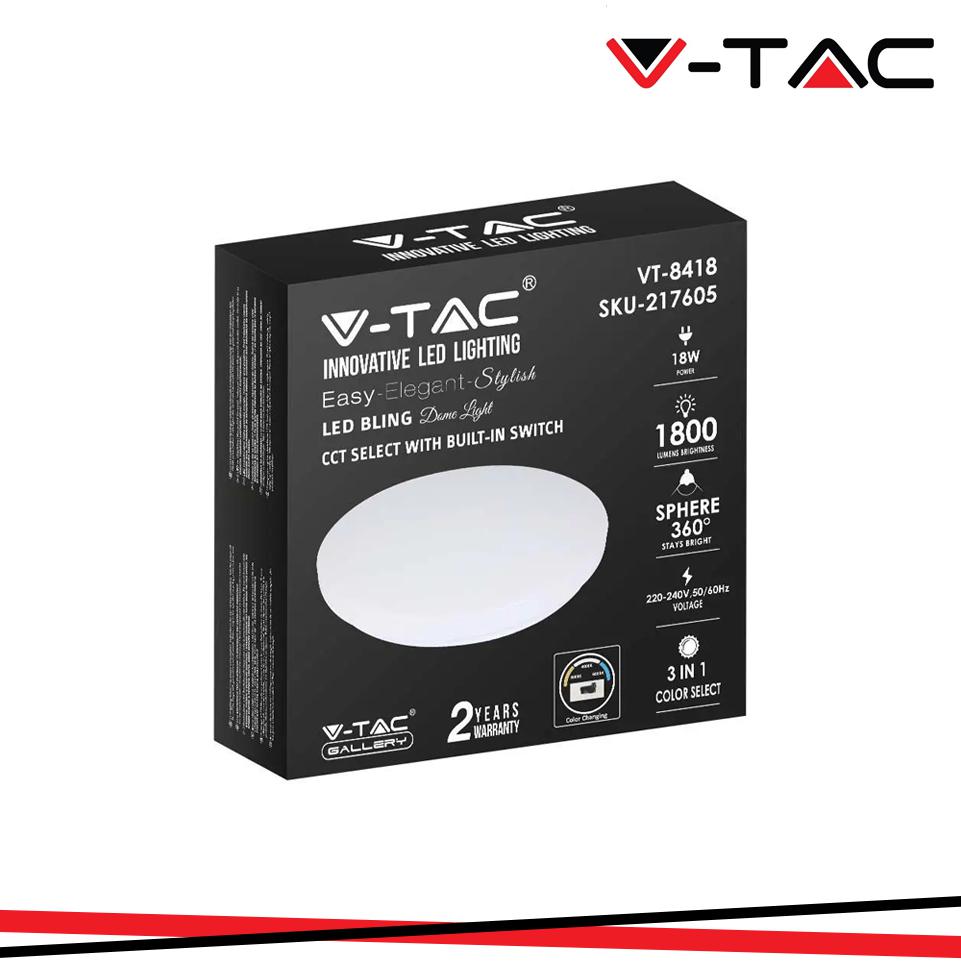 18W PLAFONIERA LED ROTONDA  CON INTERRUTTORE CAMBIA COLORE 3 IN 1 SATINATA