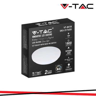 18W PLAFONIERA LED ROTONDA  CON INTERRUTTORE CAMBIA COLORE 3 IN 1 SATINATA