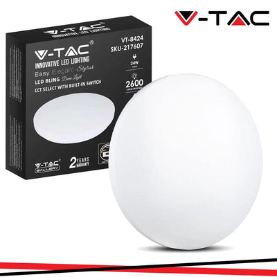 24W PLAFONIERA LED ROTONDA  CON INTERRUTTORE CAMBIA COLORE 3 IN 1 SATINATA