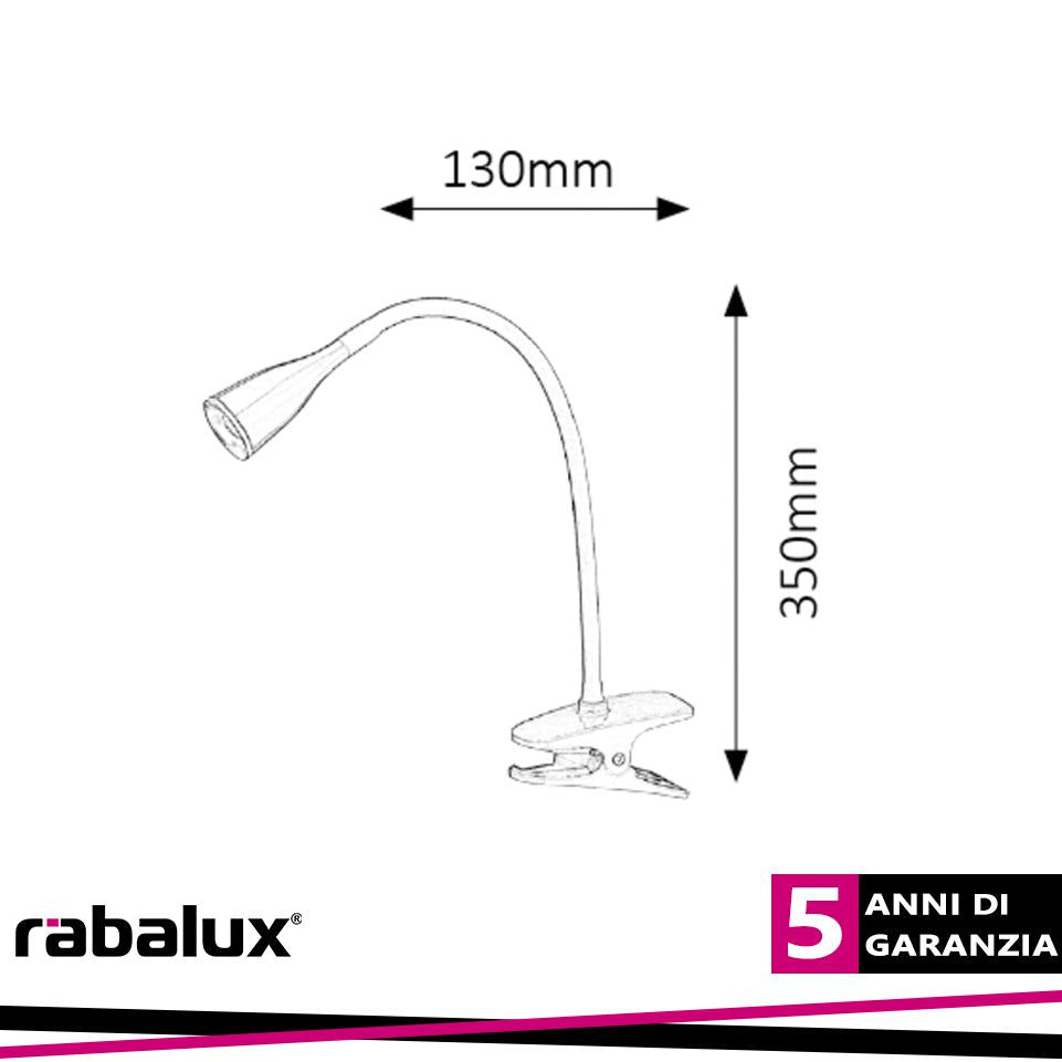 JEFF CLIP DESK LED 4,5W,WHITE IN-BUILT LED