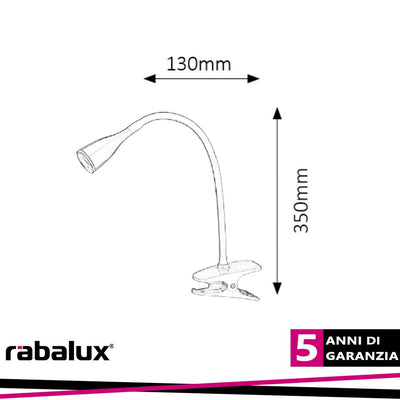 JEFF CLIP DESK LED 4,5W,WHITE IN-BUILT LED