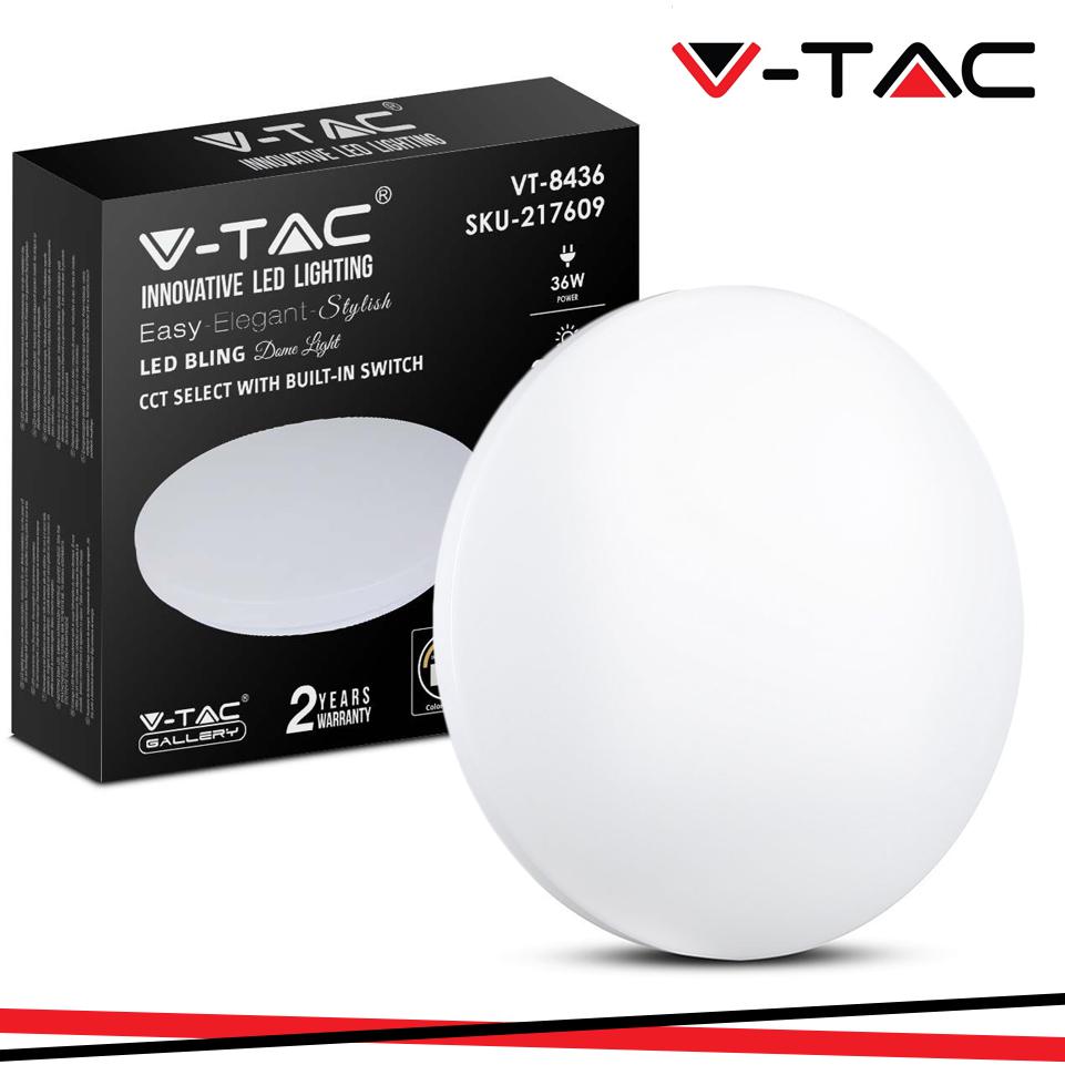 36W PLAFONIERA LED ROTONDA  CON INTERRUTTORE CAMBIA COLORE 3 IN 1 SATINATA