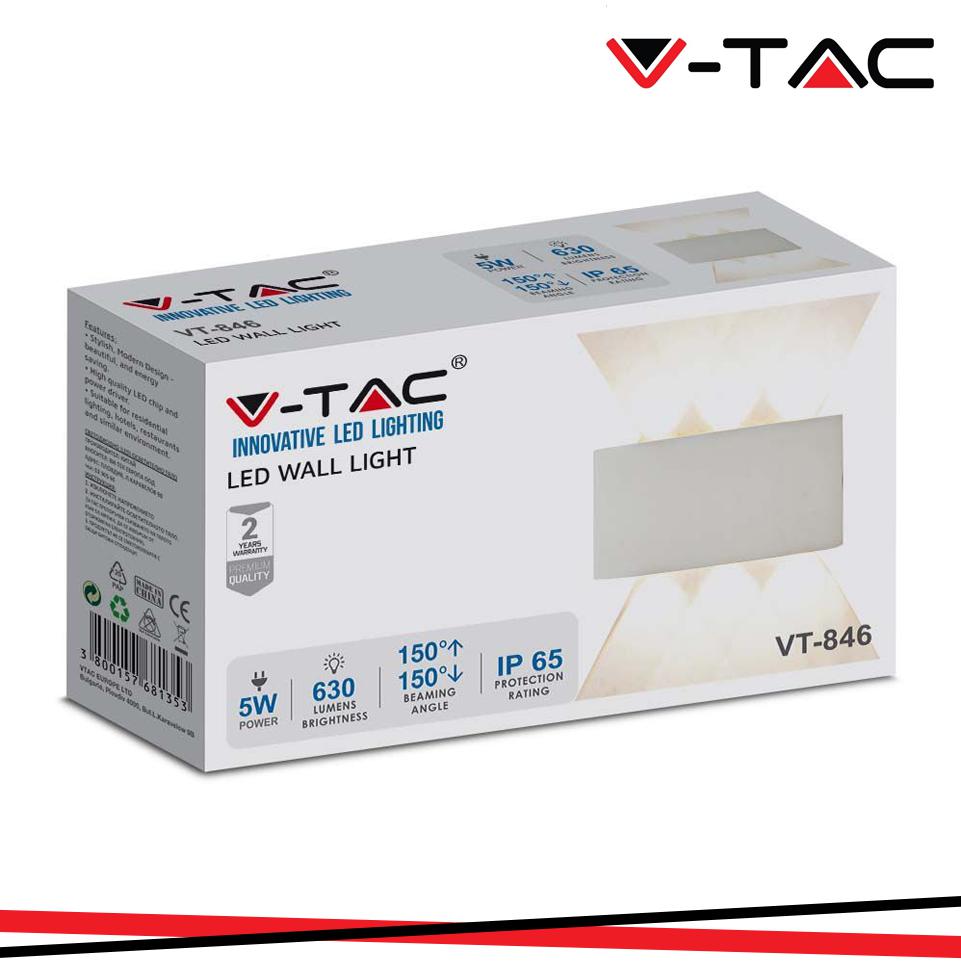 5W LAMPADA LED DA MURO CORPO BIANCO IP54 4000K