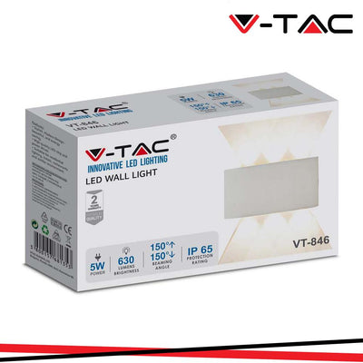 5W LAMPADA LED DA MURO CORPO BIANCO IP54 4000K