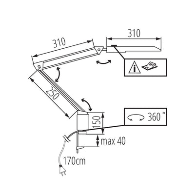 LAMPADA DA SCRIVANIA LED HERON II LED W - KANLUX
