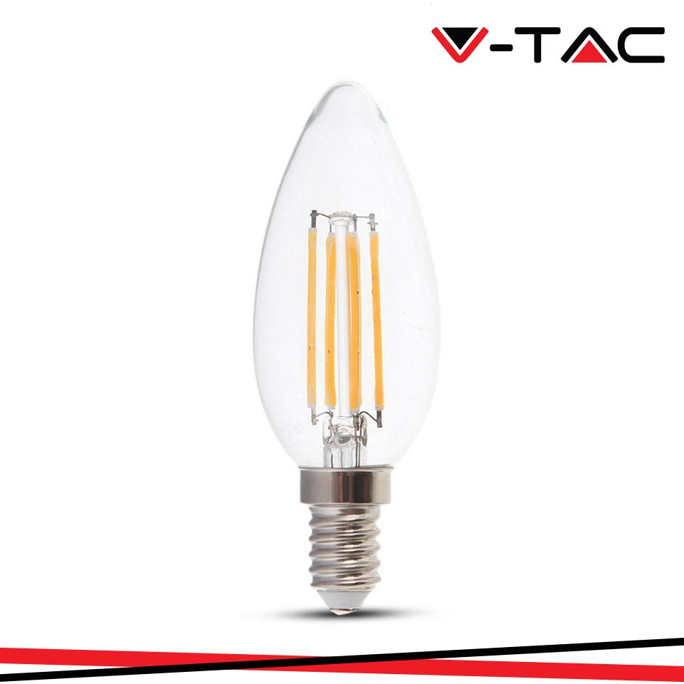 LED LAMPADINA 4W FILAMENTO E14 CLEAR COVER CANDELA 3000K