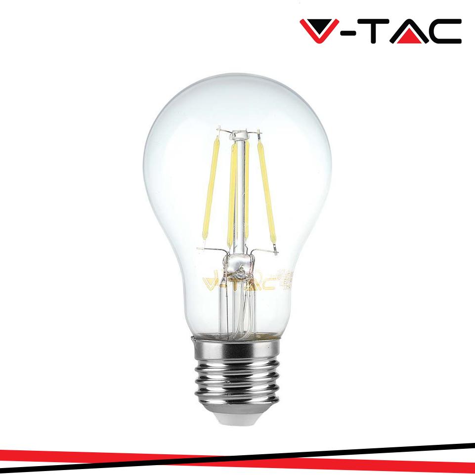 LED LAMPADINA 6W FILAMENTO E27 A60 CLEAR COVER 4000K