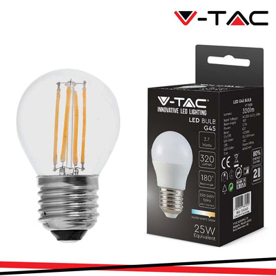 LED LAMPADINA 4W FILAMENTO E27 G45 3000K