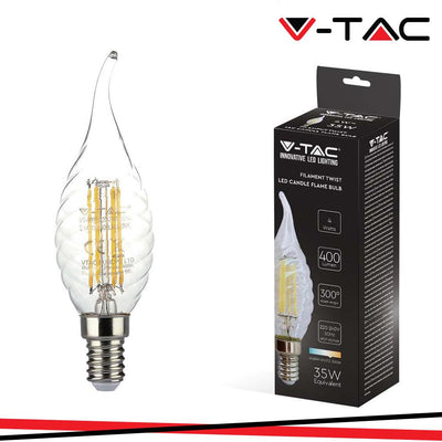 LED LAMPADINA 4W FILAMENTO   E14 TWIST CANDELA TAIL 3000K