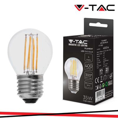 LED LAMPADINA 4W FILAMENTO E27 G45 6500K