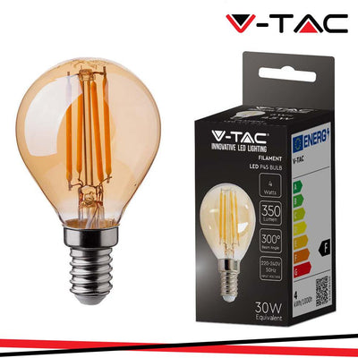 LED LAMPADINA 4W FILAMENTO   E14 P45 AMBER COVER 2200K