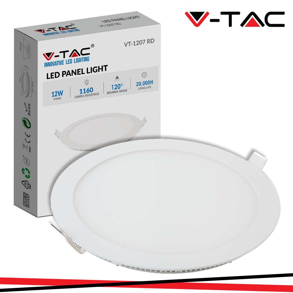 12W LED MINI PANNELLO CORPO ROTONDO 3000K