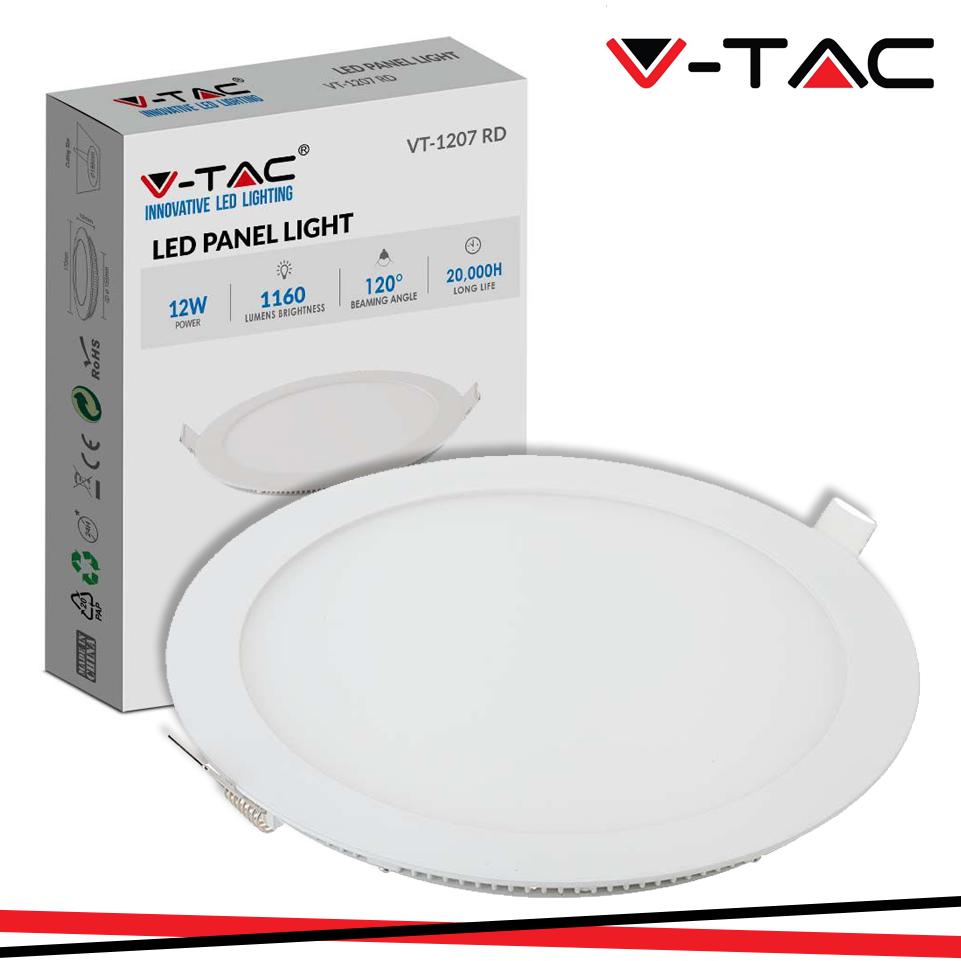 12W LED MINI PANNELLO CORPO ROTONDO 4000K