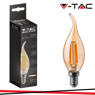 LED LAMPADINA 4W FILAMENTO E14 AMBER COVER CANDELA 2200K