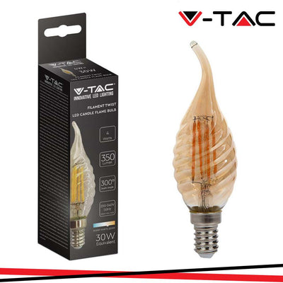 LED LAMPADINA 4W FILAMENTO E14 AMBER COVER CANDELA TIP 2200K