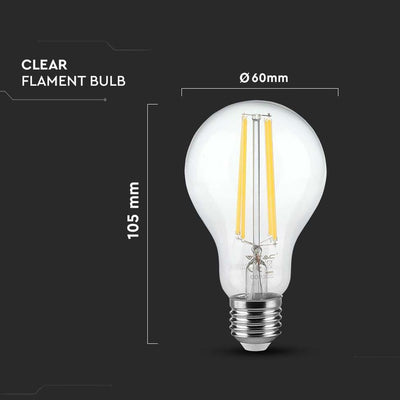 LED LAMPADINA 12W FILAMENTO E27 A60 CLEAR COVER 3000K