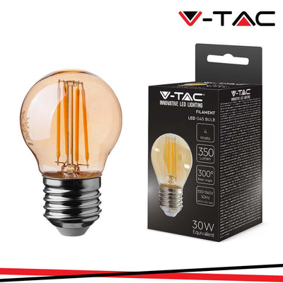 LED LAMPADINA 4W FILAMENTO E27 G45 AMBER COVER 2200K