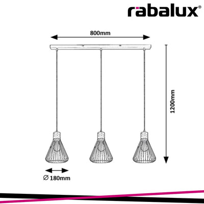 FARFALLE,IND.PENDANT.E27 3XMAX40W, D18CM