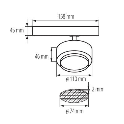 PROIETTORE PER BINARIO BTL 28W-940-W - KANLUX