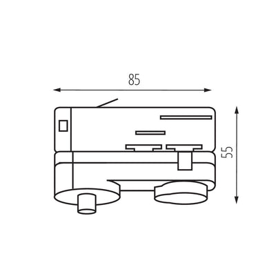 ACCESSORIO DEL SISTEMA A BINARIO TEAR N PADAPTOR-W - KANLUX