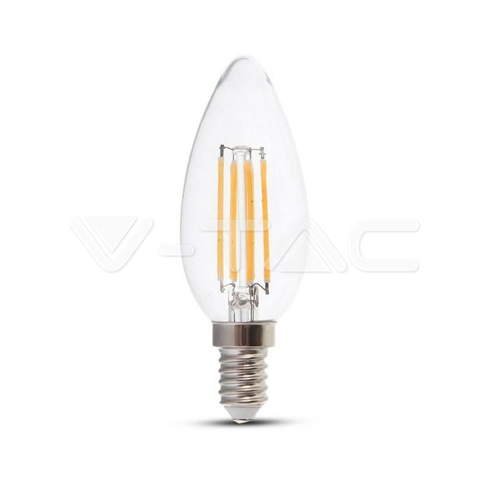 LED LAMPADINA 4W FILAMENTO E14 CLEAR COVER CANDELA DIMMERABILE 3000K