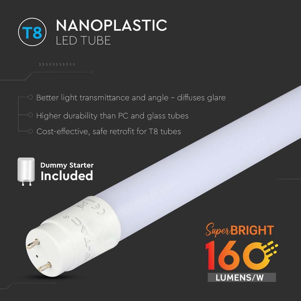 LED TUBO T8 7W 60 CM NANO PLASTICA 6500K 160LM/W