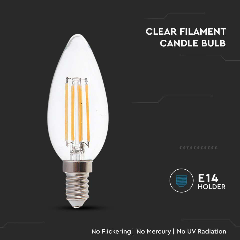 LED LAMPADINA 6W FILAMENTO E14 CLEAR COVER CANDELA 4000K