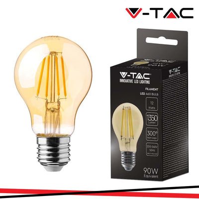 LED LAMPADINA 12W FILAMENTO E27 A60 AMBER COVER 2200K