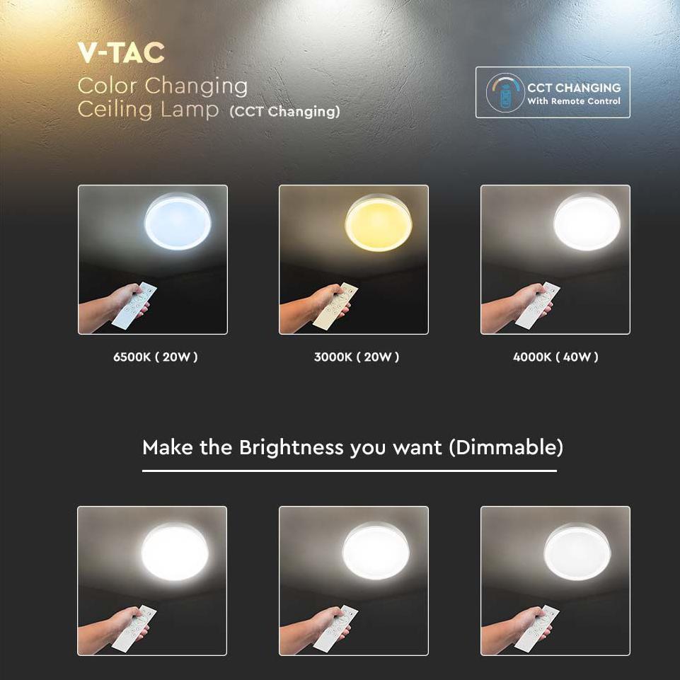 20W-40W-20W PLAFONIERA LED ROTONDA 60W CON TELECOMANDO CAMBIA COLORE 3 IN 1 EFFETTO STELLATO D: DIMMERABILE   400 70MM