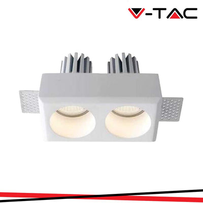 2XGU10 FITTING BIANCO TONDO GESSO