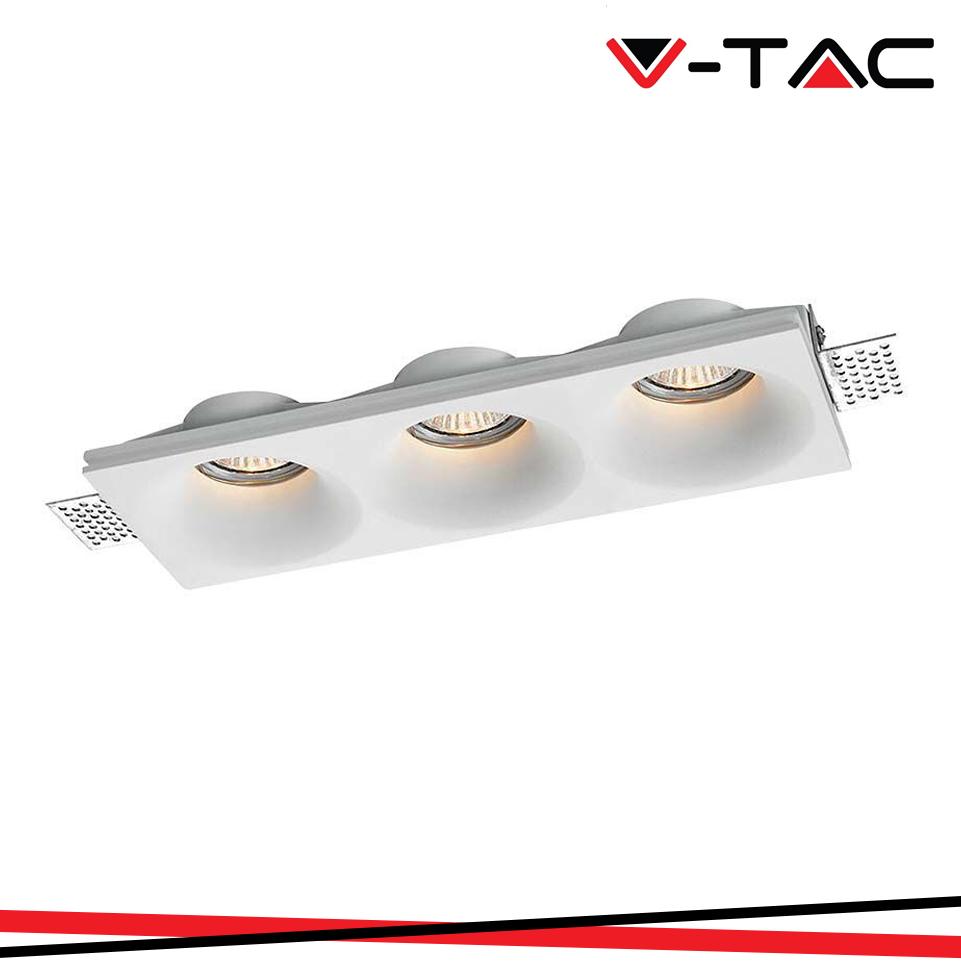 3XGU10 FITTING BIANCO TONDO GESSO