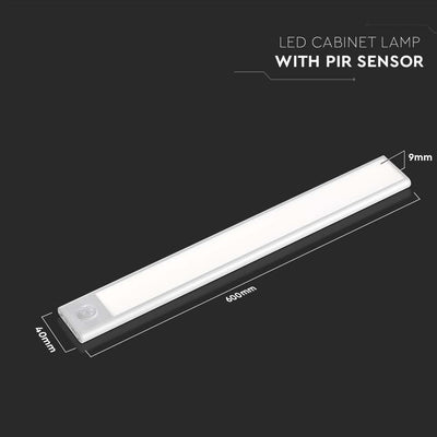 2.5W LED LAMPADA PER ARMADIO RICARICABILE CON CON SENSOREE CORPO DI COLORE ARGENTO 3000K IP20