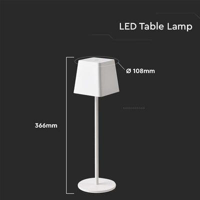 2W LAMPADA LED DA TAVOLO  CORPO BIANCO IP54 3000K