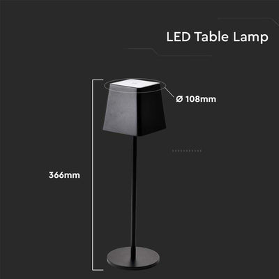 2W TABLE LAMP CORPO NERO IP54 3000K