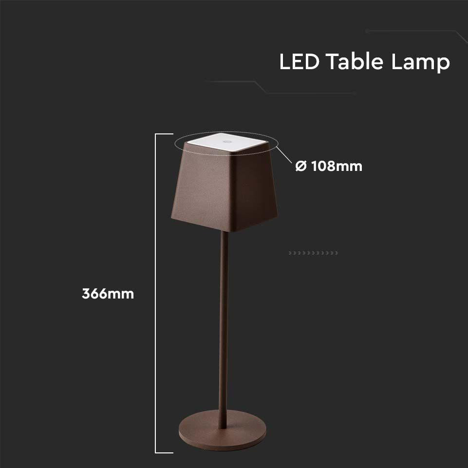 2W LAMPADA DA TAVOLO COLORE CORTEN IP54 3000K