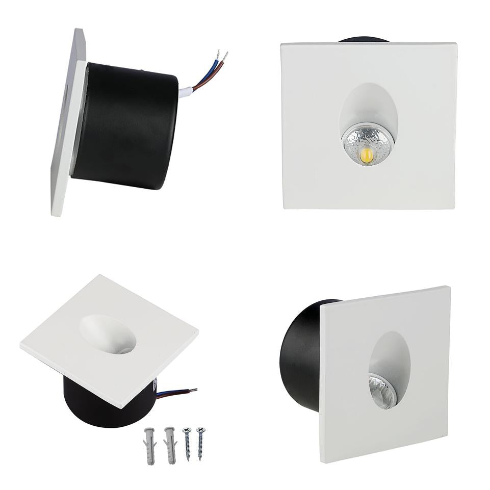 3W LED FARETTO CALPESTABILE QUADRATO 3000K