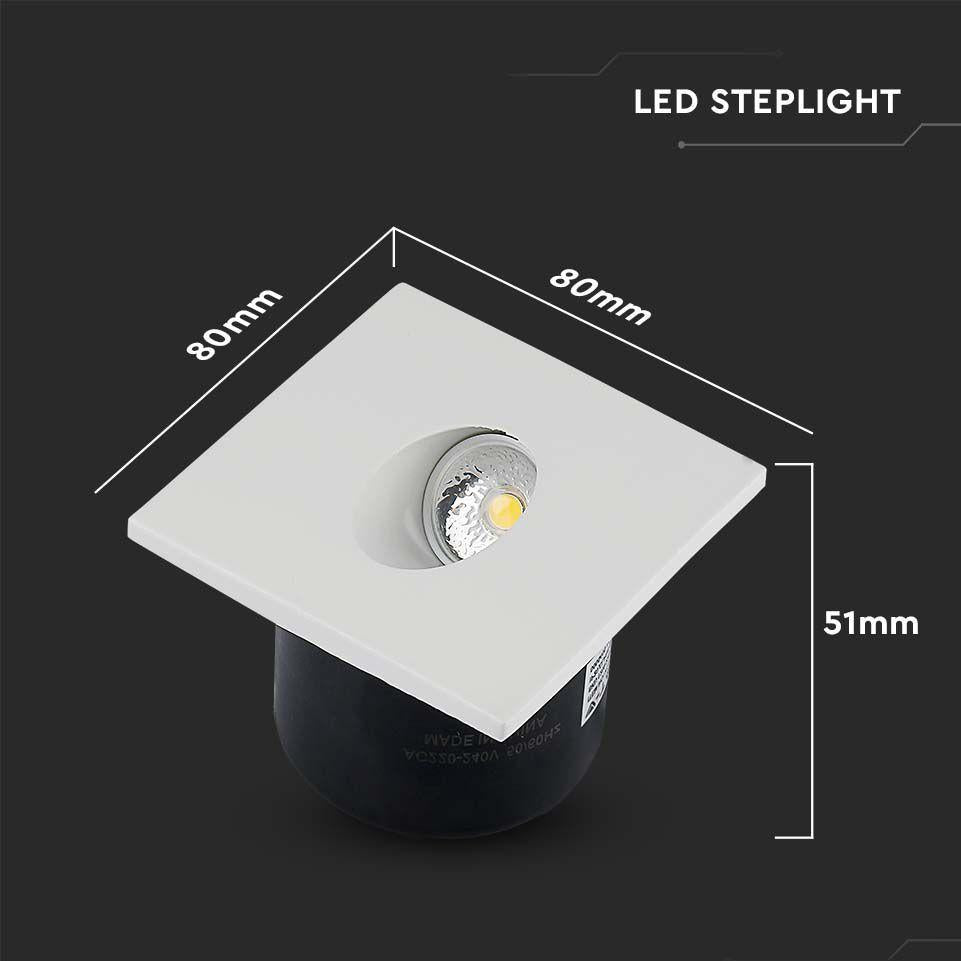 3W LED FARETTO CALPESTABILE QUADRATO 4000K