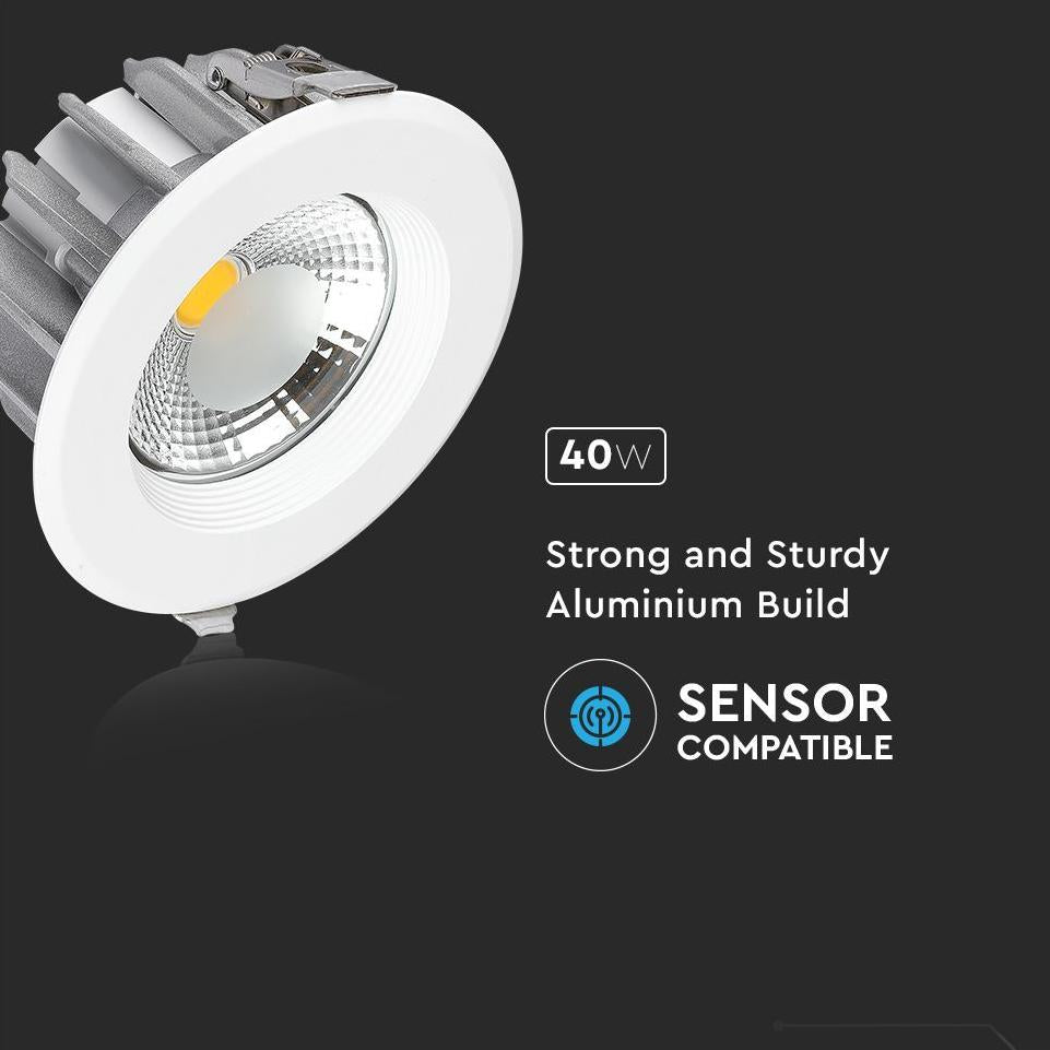 40W FARETTO LED DA INCASSO  A++ CORPO ROTONDO 4500K